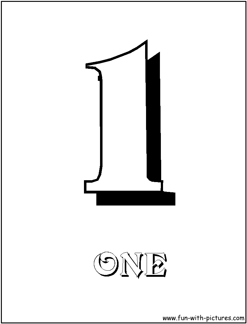 number-one-coloring-page