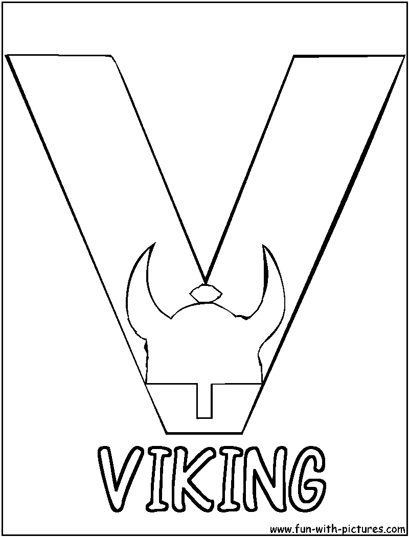 Picture Alphabets V Coloring Page 