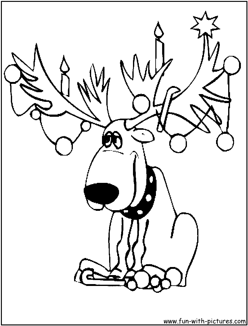 christmas moose coloring page