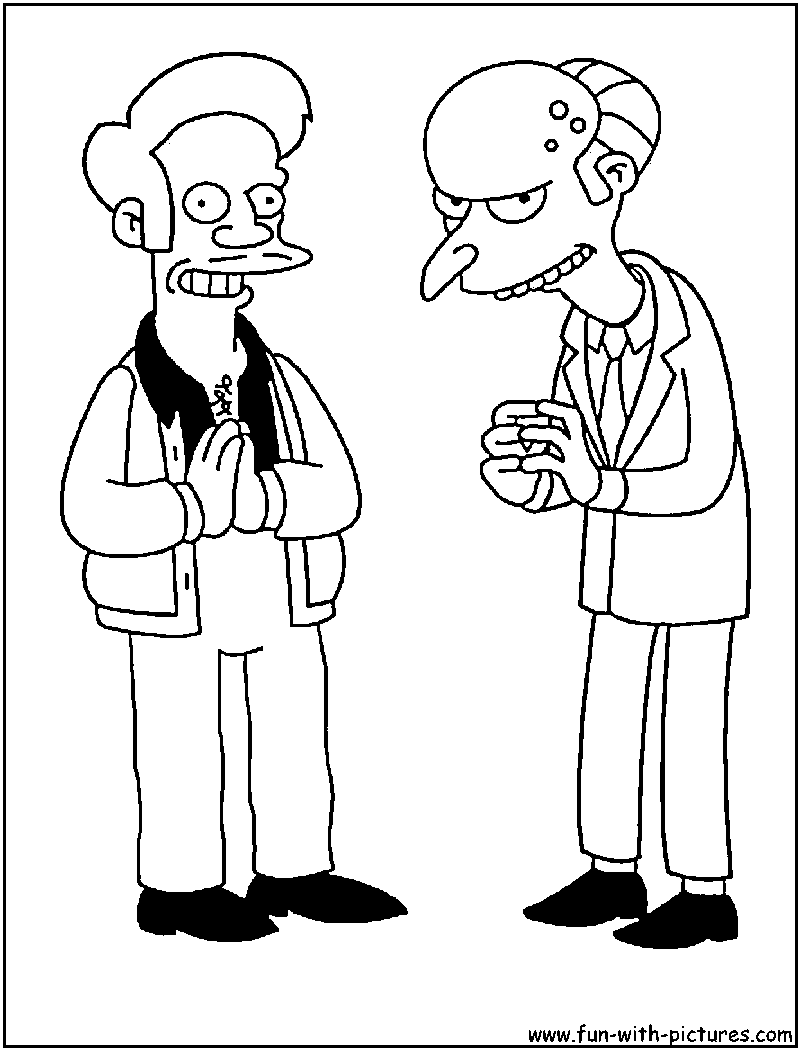 Mr. Burns Simpsons Coloring Page