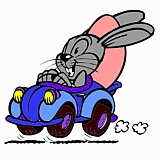 bunnycar- picture of easter bunny