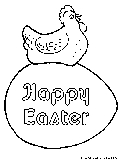 Easter Hen Coloring Page 