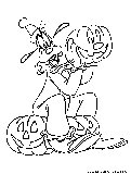 Halloween Goofy Coloring Page 