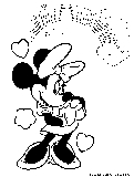 Minnie Valentine Coloring Page 