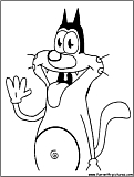 Oggy Coloring Page 