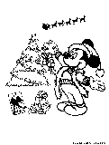 Santa Mickey Mouse Coloring Page 