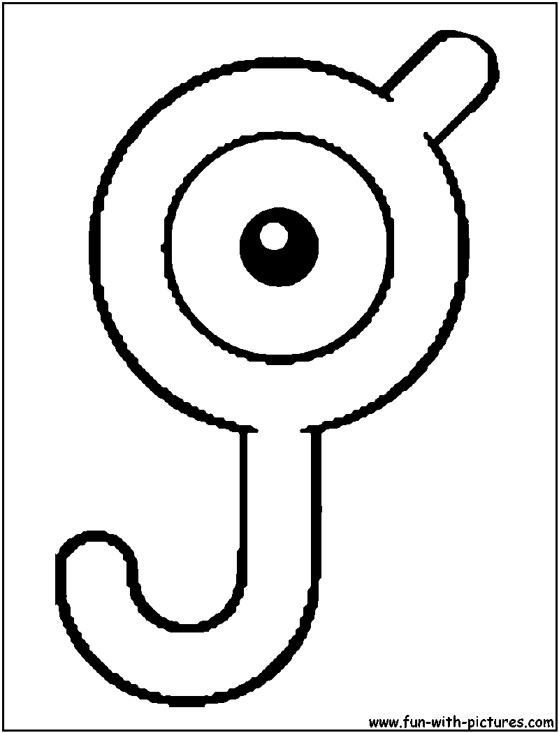 Unown J Coloring Page 